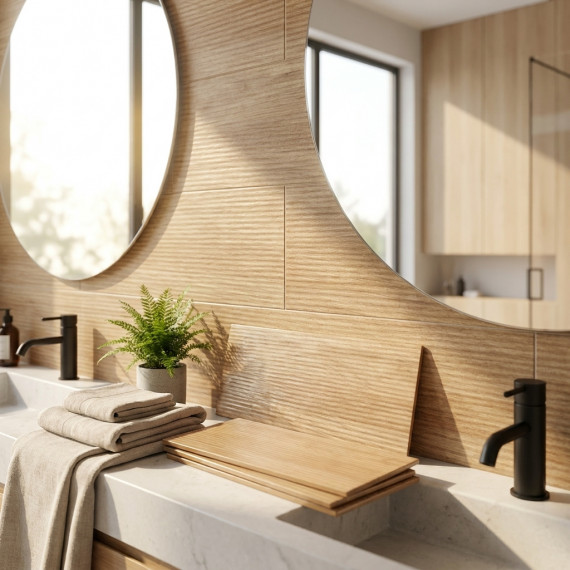 Аспен бежевый рельефная ОП 02 30х90 см керамическая плитка Gracia ceramica Aspen beige 02 - 5шт 1.35м2