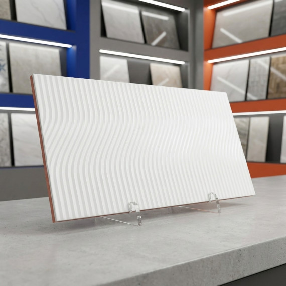 Моно белый низ 02 керамическая плитка глянцевая светлая 30х60 см Gracia ceramica Mono white wall 02 - 8шт 1.44м2
