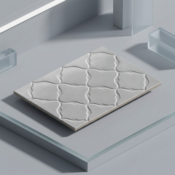 Лилит серый с рисунком ОП 03 25х40 см керамическая плитка рельефная Gracia ceramica сер низ 03 - 14шт 1.4м2