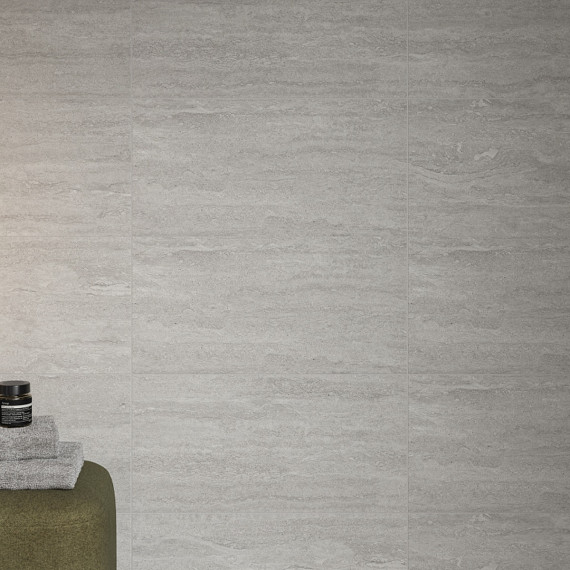 Травертин серый верх 01 керамическая плитка матовая светлая 30х60 см Gracia ceramica Travertine grey wall 01 - 8шт 1.44м2