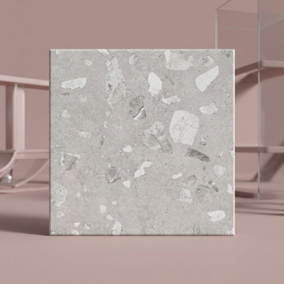 Терраццо серый КГ 45х45 см керамогранит матовый Gracia ceramica Terrazzo grey PG - 8шт 1.62м2