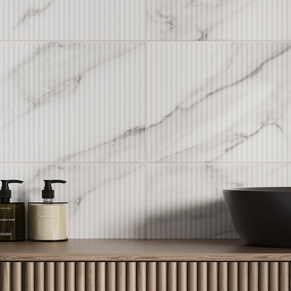 Каррара серая мат верх 01 керамическая плитка матовая светлая 30х60 см Gracia ceramica Carrara grey matt wall 01 - 8шт 1.44м2