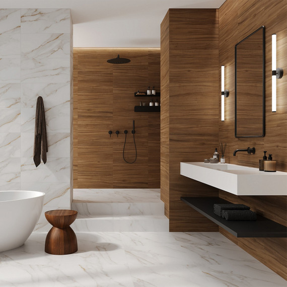 Каррара голд мат верх 01 керамическая плитка матовая светлая 30х60 см Gracia ceramica Carrara gold matt wall 01 - 8шт 1.44м2