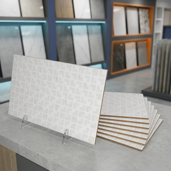 Либретто рельефная вставка 30х50 см декор керамический Gracia ceramica Libretto white decor - 1шт 0.15м2