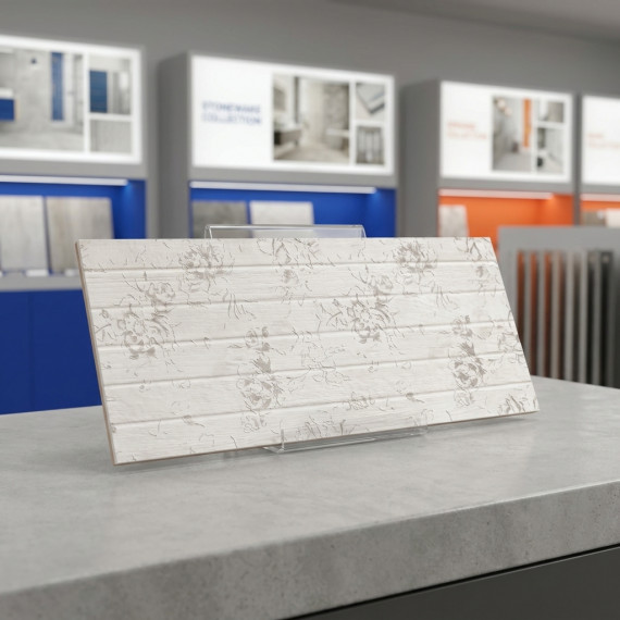 Бианка белый вставка 25х60 см декор керамический Gracia ceramica Bianca white decor - 1шт 0.15м2