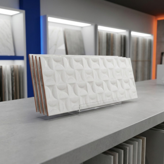 Лауретта светлый рельефная ОП 04 30х90 см керамическая плитка Gracia ceramica Lauretta white 04 - 5шт 1.35м2